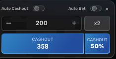 Rocketon betting control panel interface